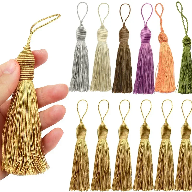 3/6/12Pcs Tassels Silky Floss Tassels 15.5cm/6 Inch Bookmark Tassel with Cord Loop Chinese Knot Tassels DIY Craft Jewelry Making