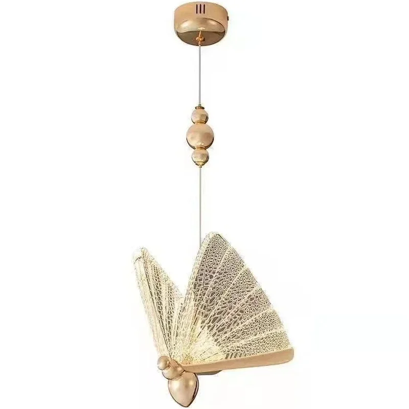 Modern Butterfly Shape Chandelier Lighting For Living Room Stair Light Bedroom Bedside Lamps Rotating Long Chandeliers