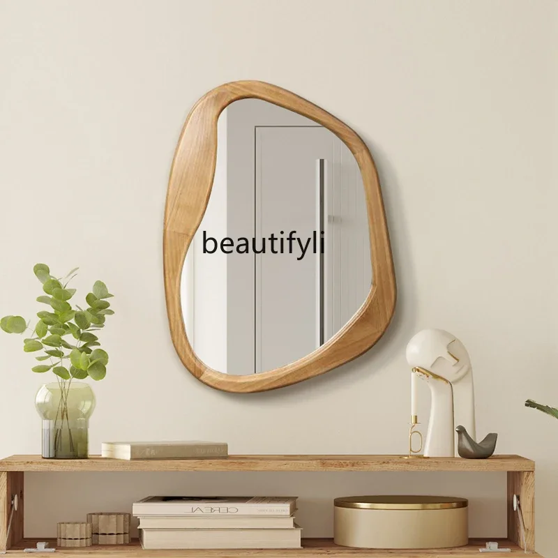 

French Irregular Bathroom Mirror Antique Wall Hanging Washstand Makeup Mirror Household Art02A