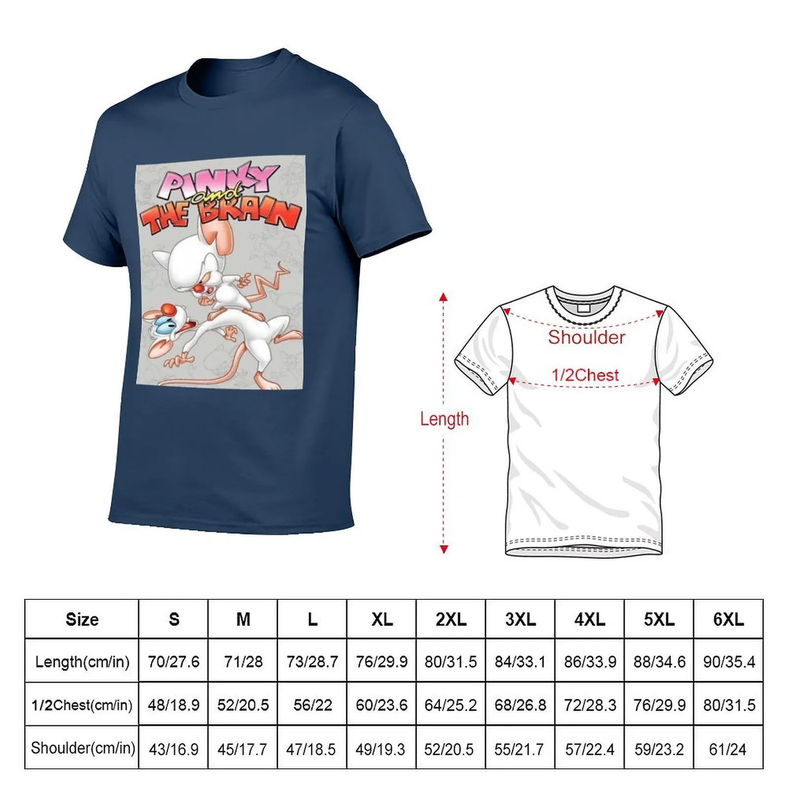 PINKY AND THE BRAIN T-Shirt t shirt man designer man t shirts for men man t shirt heavy cotton T-Shirt
