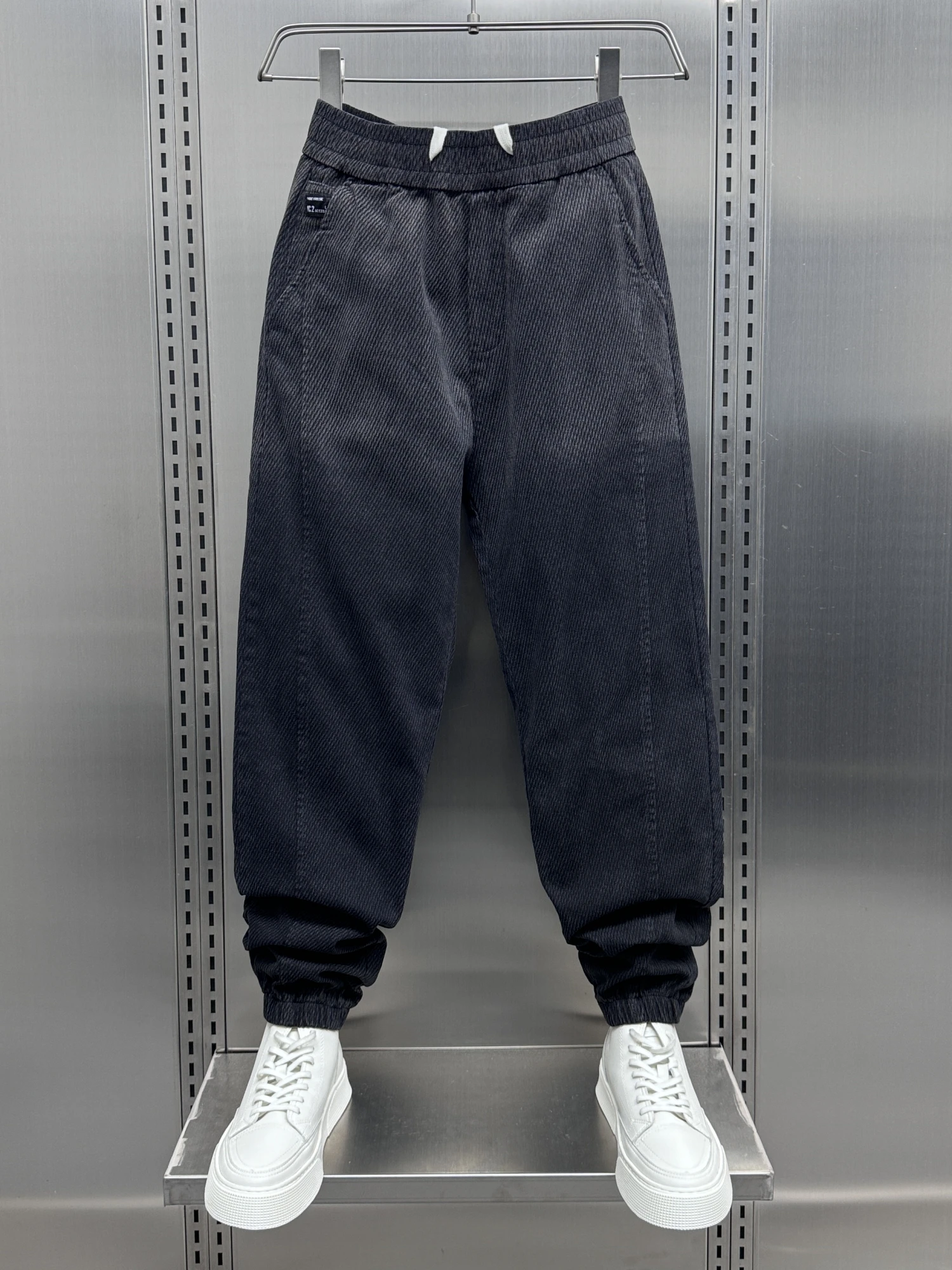 

Мужские джинсы Adient Color Harajuku: Новинка осени, модные свободные спортивные брюки с завязками и эффектом потертости