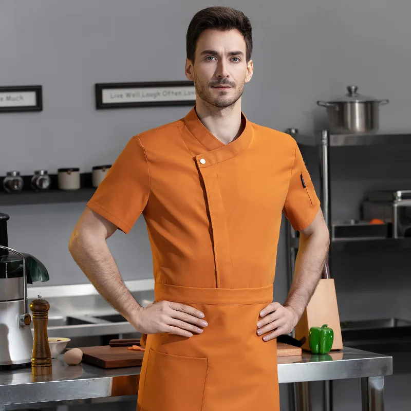 Uniforme de travail Steakhouse pour Restaurant occidental, vêtements de Chef d'été à manches courtes, haut fin de boulangerie