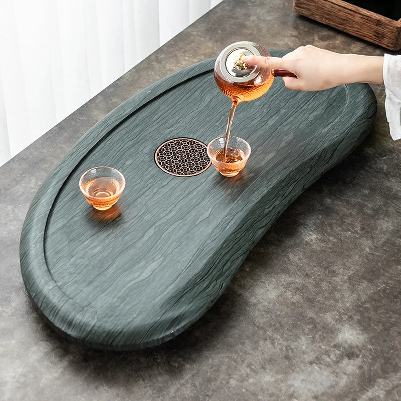 

Chinese tea tray retro stone creative water storage tea tray tea set accessories tea set tools