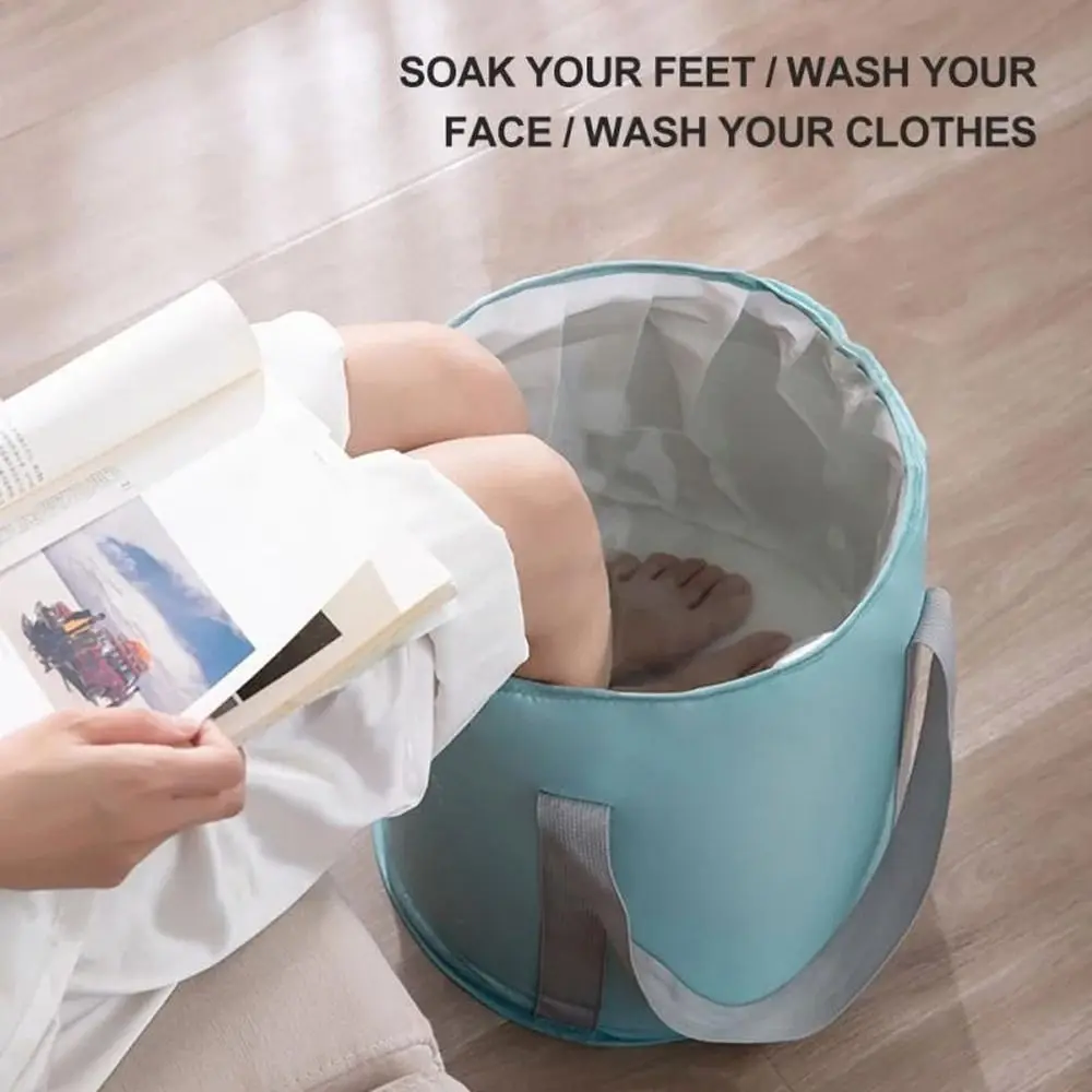 Foldable Foot Tub Portable Bath Bag Wash Basin Water Bucket Large Capacity Bath Feet Spa Massage Washing Tub For Outdoor Travel