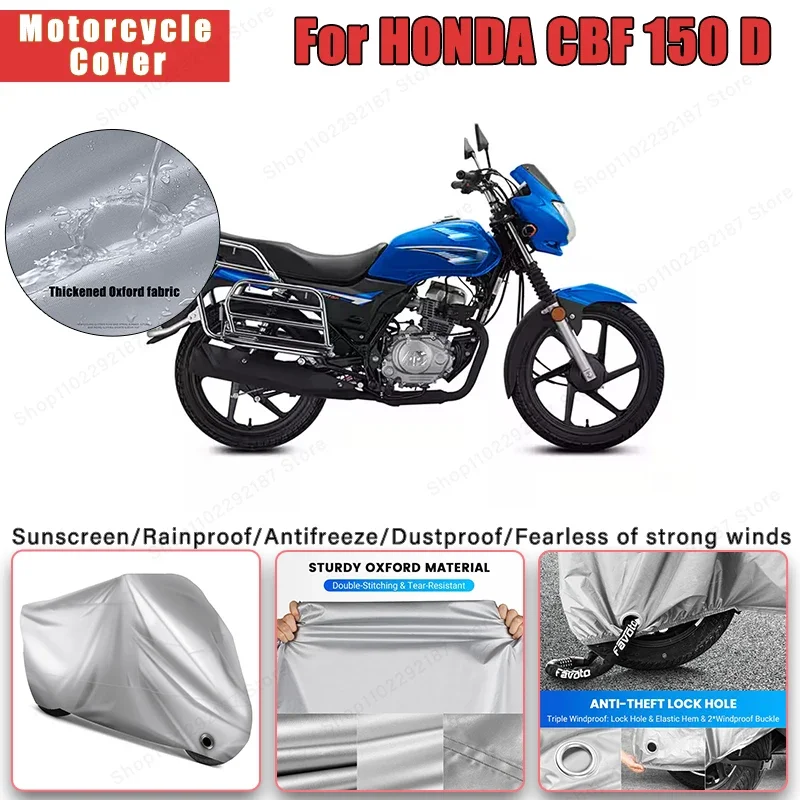 

For HONDA CBF 150 D No Ear Motorcycle Cover - Outdoor Full Body Protection, Waterproof Dustproof Heat-Resistant Moto Accessories