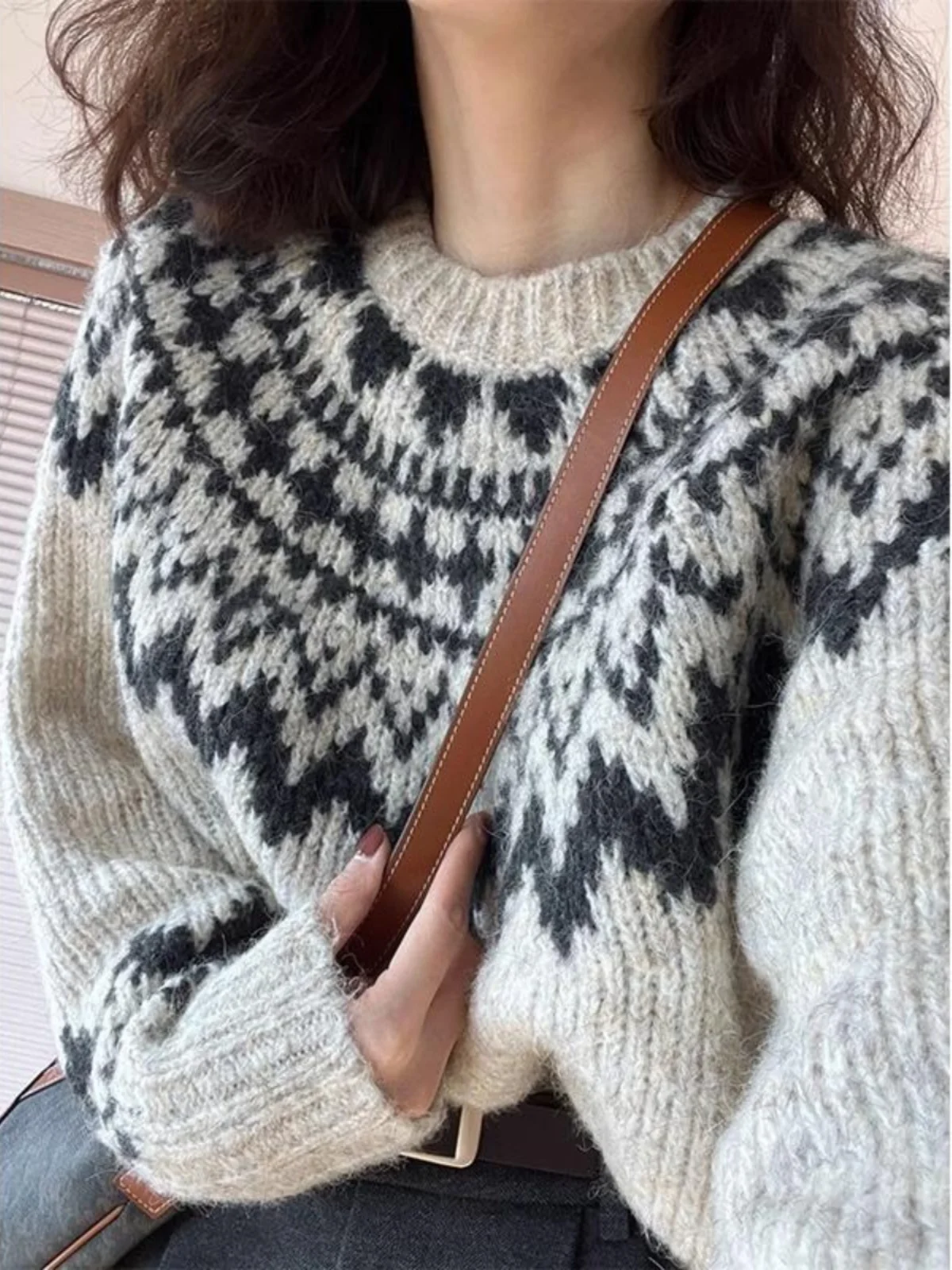 

Soft Cozy Knitted Sweater Women's Boting Lazy Sle Vintage Winter Faion Korean System Warmth Heating Long Sve round ...