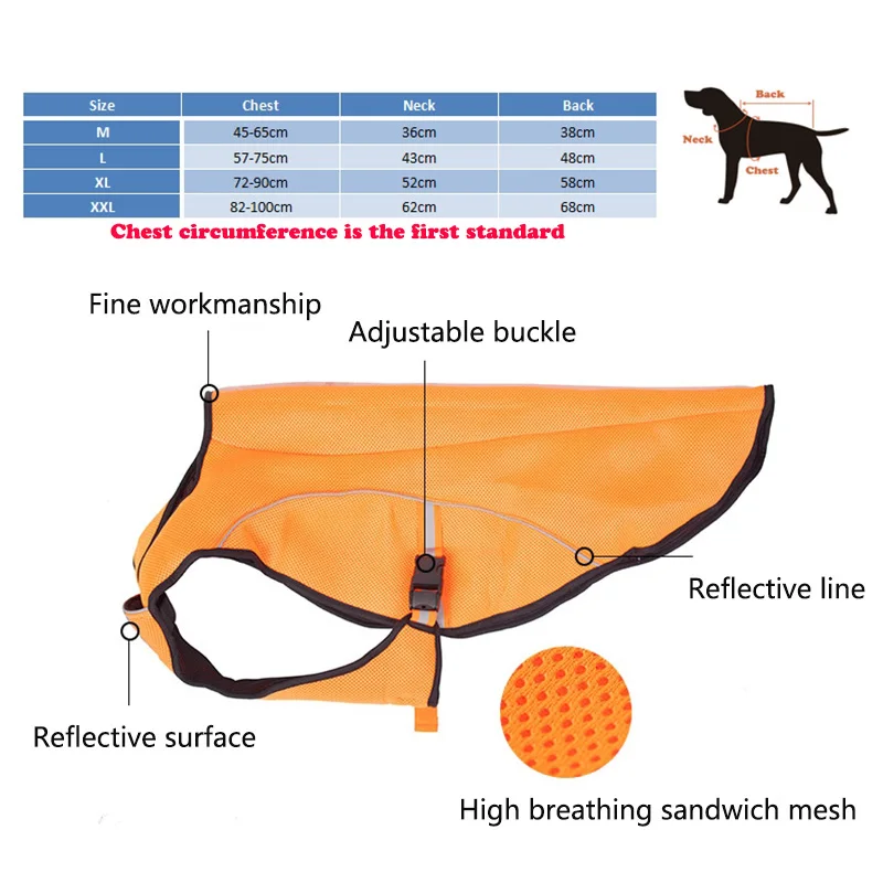 Safe Reflective Cooling Pet Dog Vests For Small Medium Large Dogs Clothes Clothing Hunting Outdoor Sport Dog Quality Product