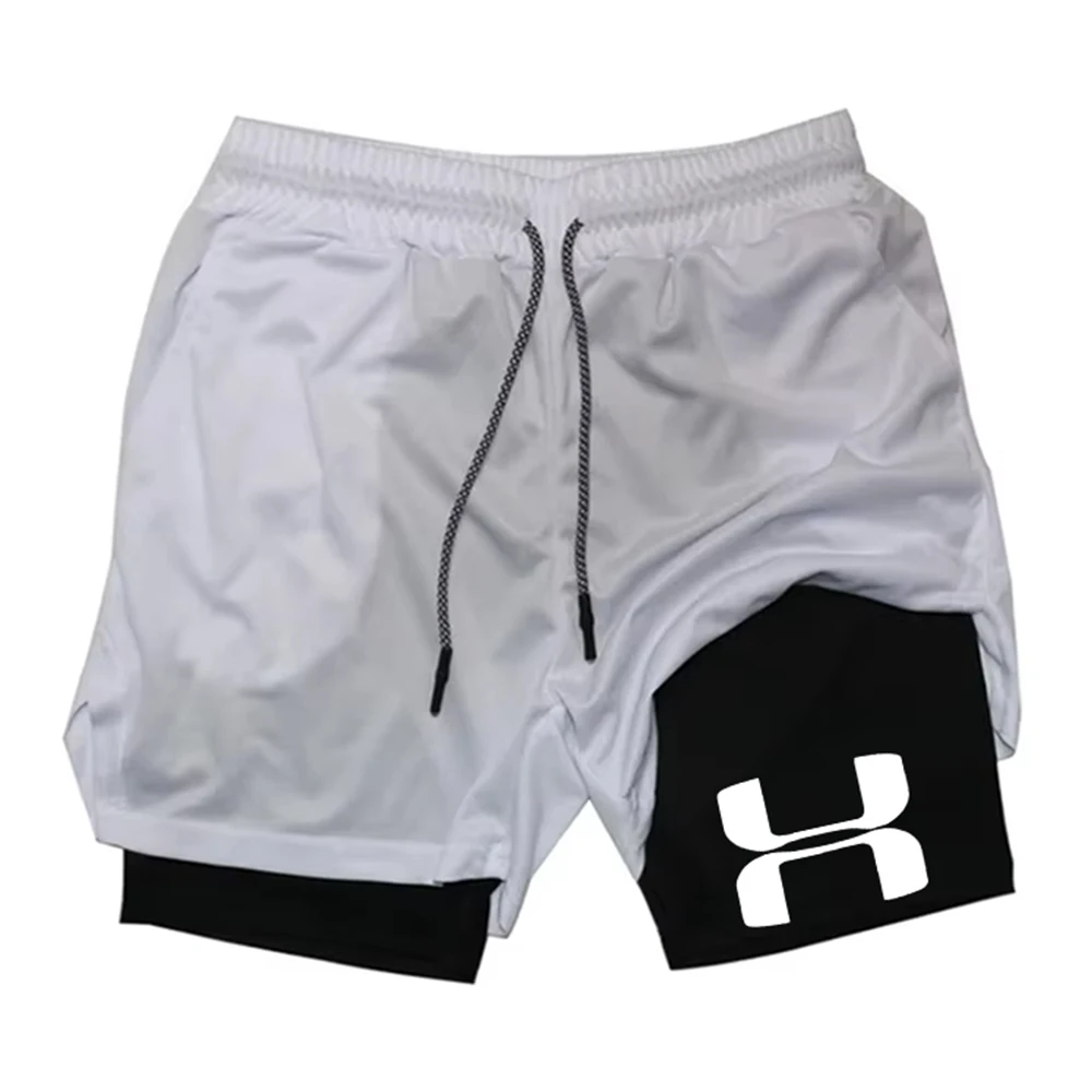 

Men Running Shorts 2 in 1 Double-deck Sport Shorts Sportswear Gym Fitness Short Pants Training Jogging Bottom Men's Clothing