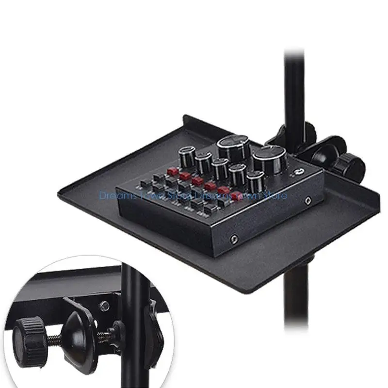 HX6A Heavy Duty Adjustable Shelf Brackets Strips Sound Card Tray Pallet Rack Black for Home Office Stand Holder