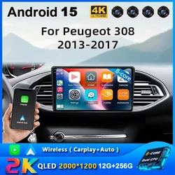 Android 15 Car Radio For Peugeot 308 T9 308S 2013 2014 2015 2016 2017 Navigation GPS Multimedia Video Player Stereo wifi DSP BT