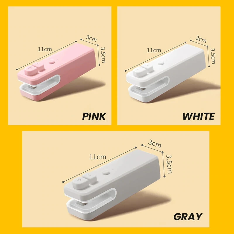2 IN 1 USB Chargable Mini Bag Sealer termosigillanti con coltello da taglio sigillante portatile ricaricabile per la conservazione degli alimenti IN