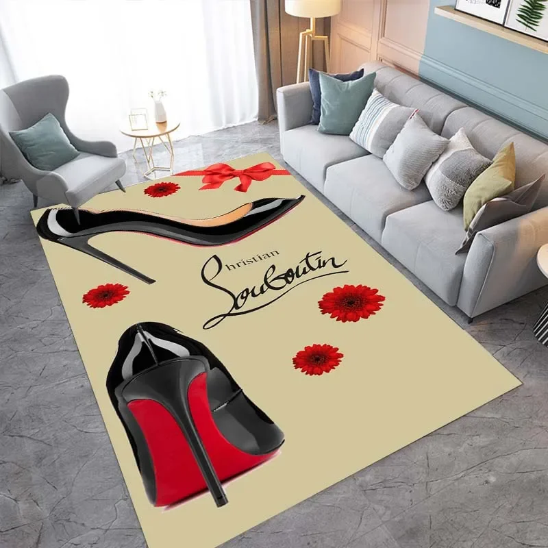 Fashion C-Christian Red Sole Pattern Rug Carpet L0uboutin Carpet Non-slip Rugs Birthday Gift Play Mat Area Rug Rugs for Bedroom