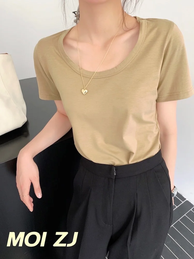 

Универсальный цветной женский летний топ-база U-Ne ort Sve T-irt, облегающий, эластичный, для всех случаев