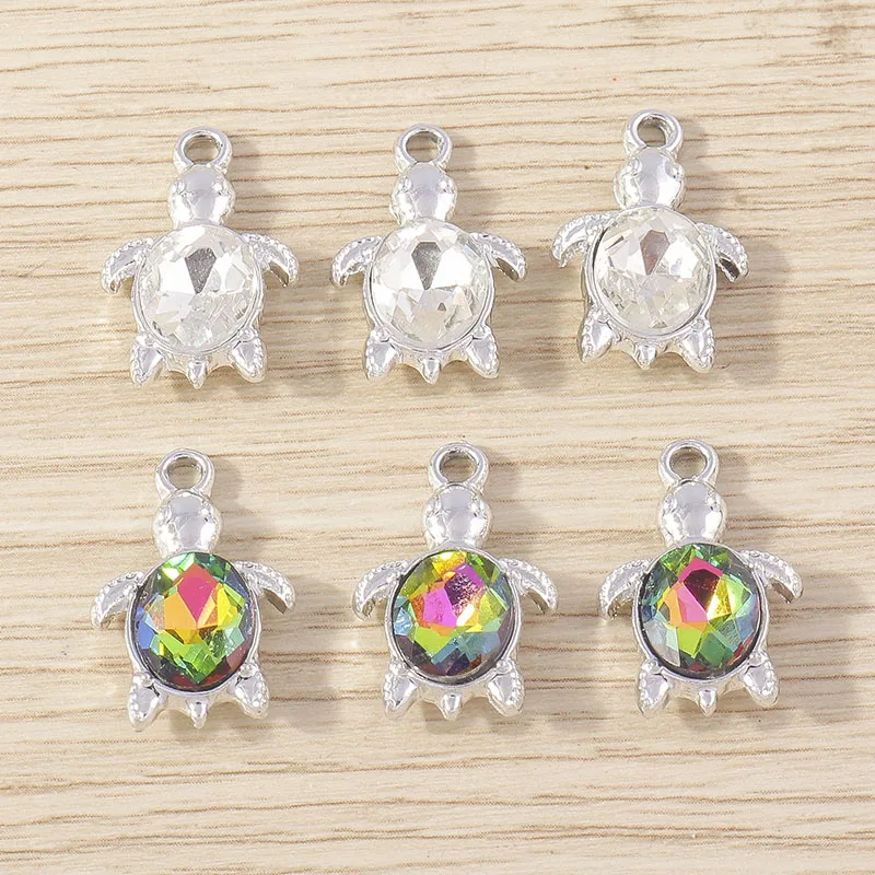 Tusember 10 Stück Kristall-Meerjungfrauen-Schwanz-Muschel-Quallen-Schildkröten-Anhänger für Halsketten, Ohrringe, Armbänder, Anhänger, Bastelarbeiten – Detail 8