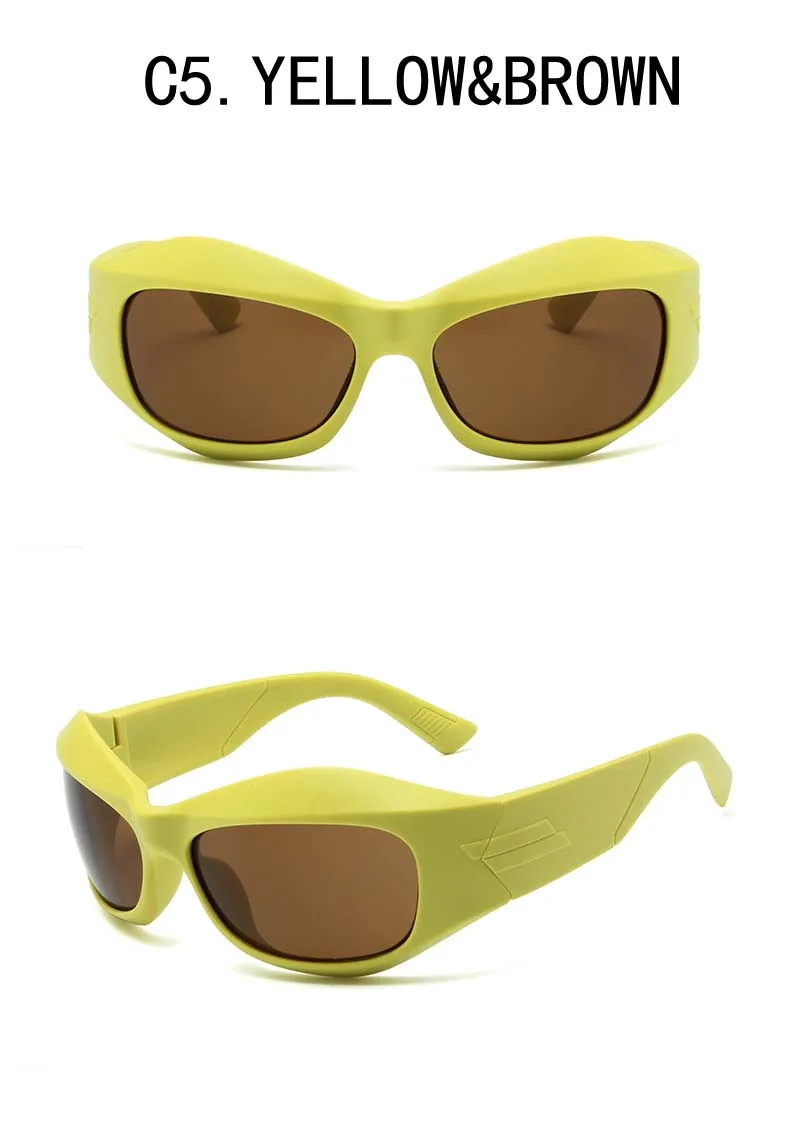 COD Y2K Sonnenbrille Damen silbrig Brillen Steampunk Sport Punk Brille Modischer zukünftiger Stil – Detail 6