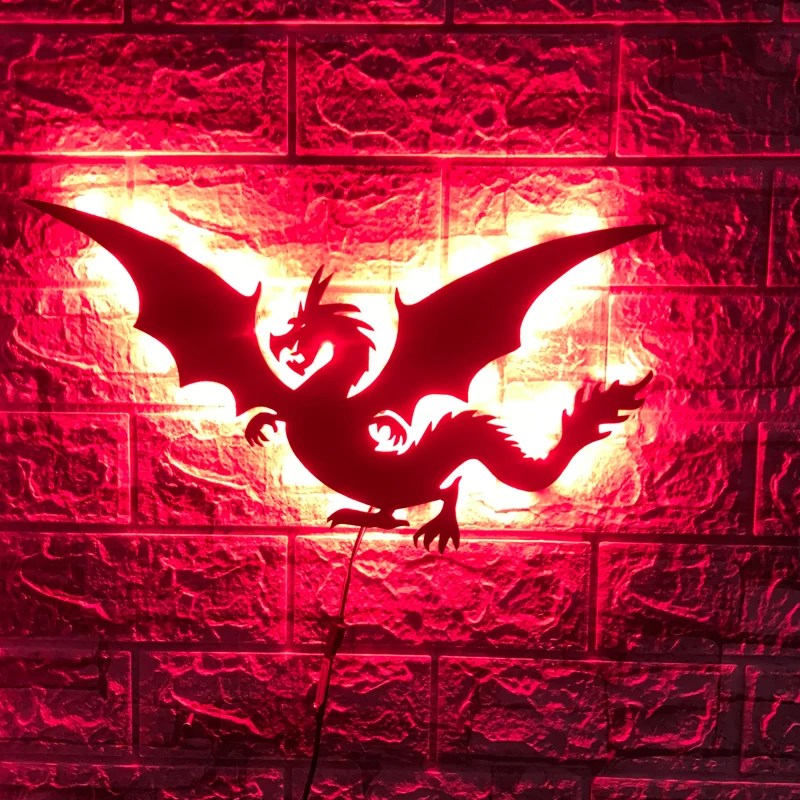 ZK50 USB Cool Luminous Dragon LED Wall Lamp Remote Control Atmosphere Sign Lamp Interior Decoration Night Light