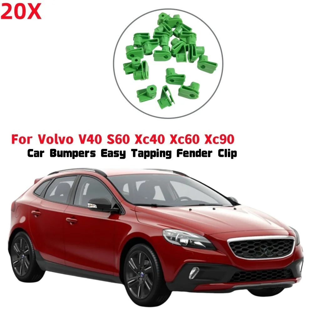

20pcs Car Clips For Volvo V40 S60 Xc40 Xc60 Xc90 C70 S90 V90 Car Front Bumper Cover Retaining Clip Nuts Screw Car Accessories