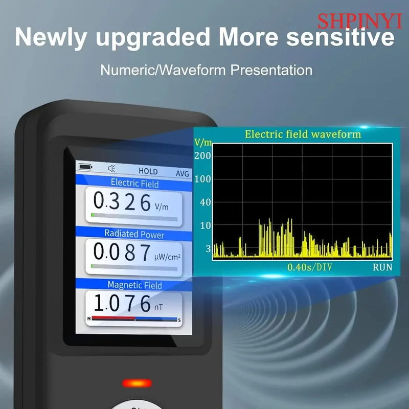 مقياس EMF، ترقية كاشف إشعاع المجال الكهرومغناطيسي القابل لإعادة الشحن 3 في 1 لفحص EF RF MF EMF وصيد الأشباح