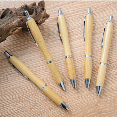 New material promotional bamboo ballpoint logo pen stationary pen with custom logo