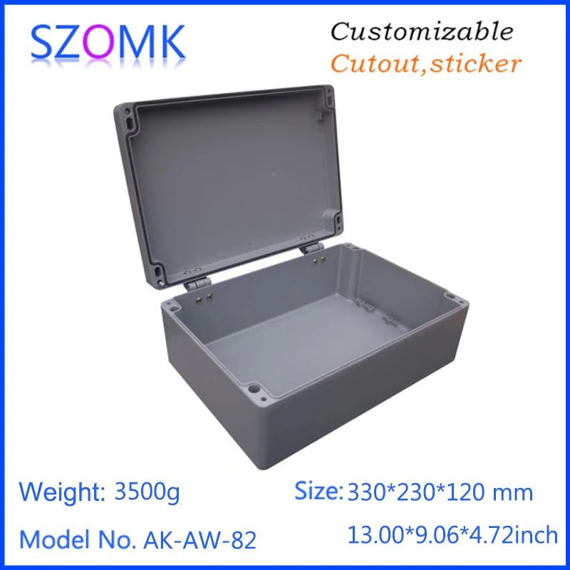 1Piece 330*230*120mm large hinged aluminum die casting waterproof electrical enclosure controller box