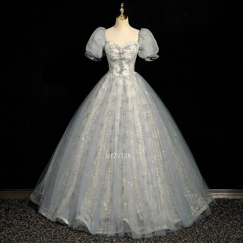 

Bomaris вечерние платья с короткими рукавами, платья Quinceanera, Vestidos De 15, винтажное кружевное маскарадное бальное платье принцессы по индивидуальному заказу