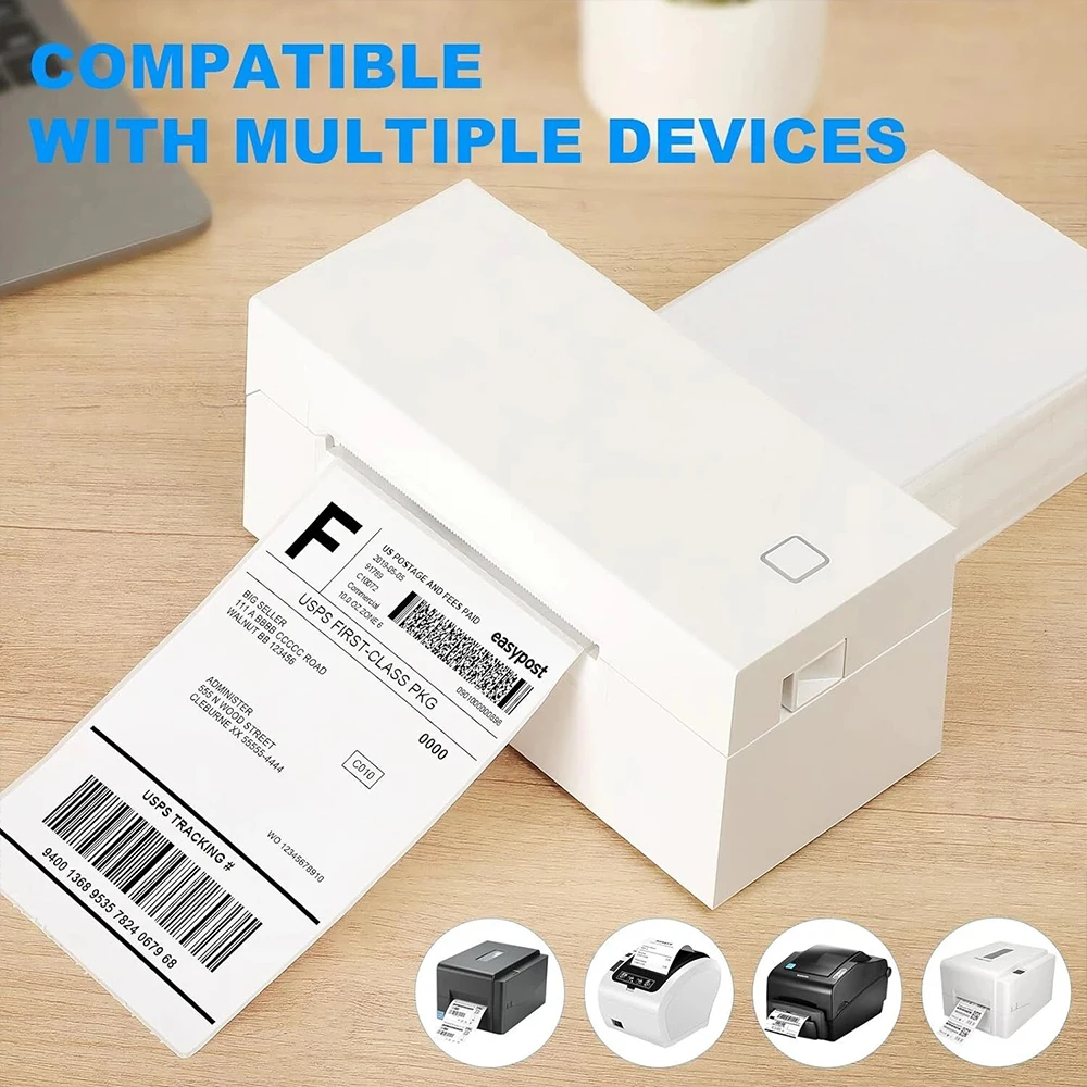 4x6 بوصة ملصقات الشحن لطابعة ملصقات الشحن الحراري 100/500 قطعة 100x150 مللي متر ورق ملصقات حراري للأعمال بوليصة الشحن السريع