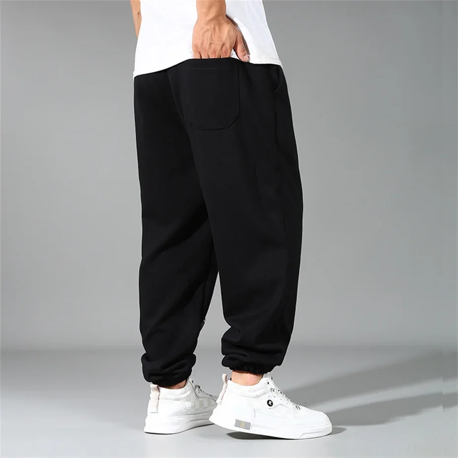 10XL 12XL حجم كبير بنطال رياضي الرجال Sweatpants السوداء ربيع الخريف بنطلون مرونة الخصر الذكور حجم كبير 12XL