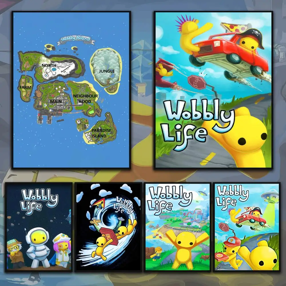 Famous Game W-Wobbly Life Poster Wall Art Prints for Bedroom Living Room Office Home Decoration Hanging Artwork Gift