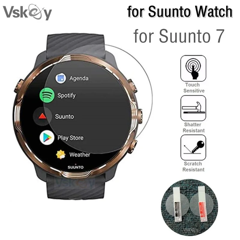 5PCS Smart Watch Screen Protector for Suunto 7 Round Tempered Glass Anti-Scratch Protective Film