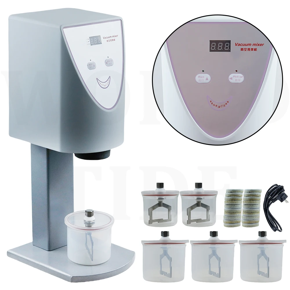 Dental Lab Equipment Dental Vacuum Mixer Machine with 1pcs 500ml Mixer Cup with Built-in Vacuum Pump Lab Plaster Mixer 60W