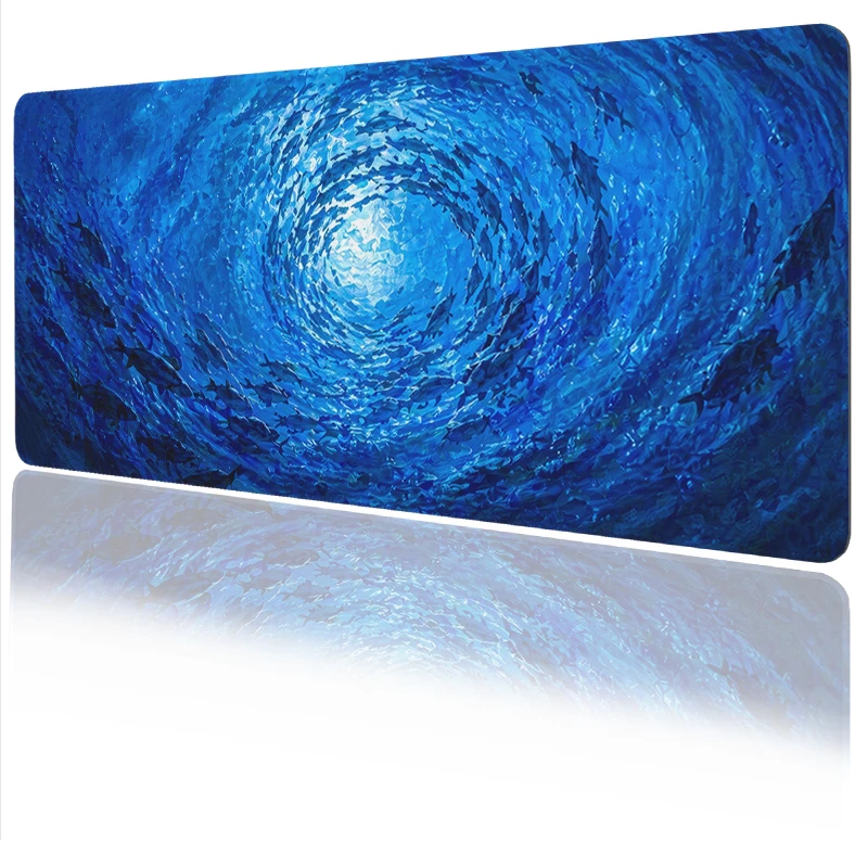 Blue Deep Sea Mauspad Gamer XL Großes neues Mauspad XXL Tastaturpad Büro Rutschfeste Laptop-Tischmatte Desktop-Mauspad