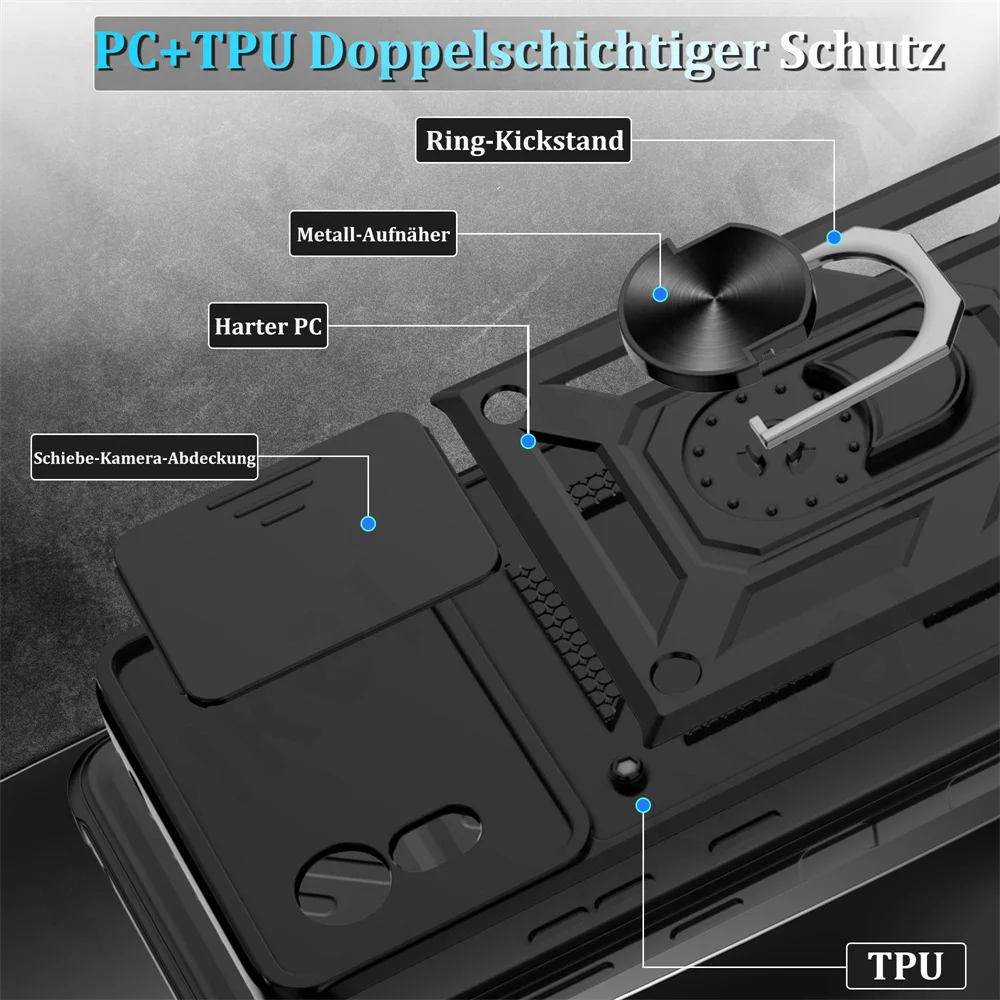 Etui na Samsung XCover 7 Pro Galaxy XCover 7 Osłona Obiektywu Aparatu Pierścień Podstawka Obrotowa Pancerna — zdjęcie produktu 5