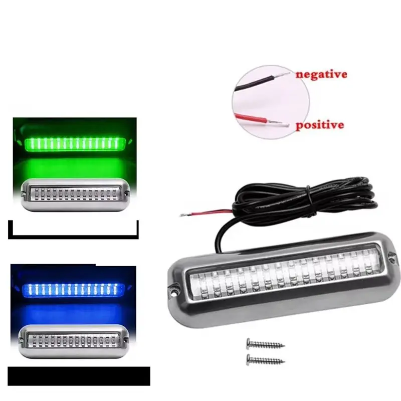 A7THK-2PCS 42LED Yacht Underwater Light Stainless Steel Marine Boat Lamp Underwater Lamp IP68 Waterproof 80W Boat Accessories