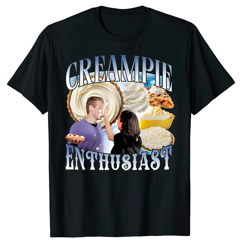 Lustiges Cream-Pie-Enthusiasten-Meme-Grafik-T-Shirt für Herren und Damen, 90er-Jahre-Vintage-Oversize-T-Shirts, lässig, bequem, EU-Größe – Detail 2