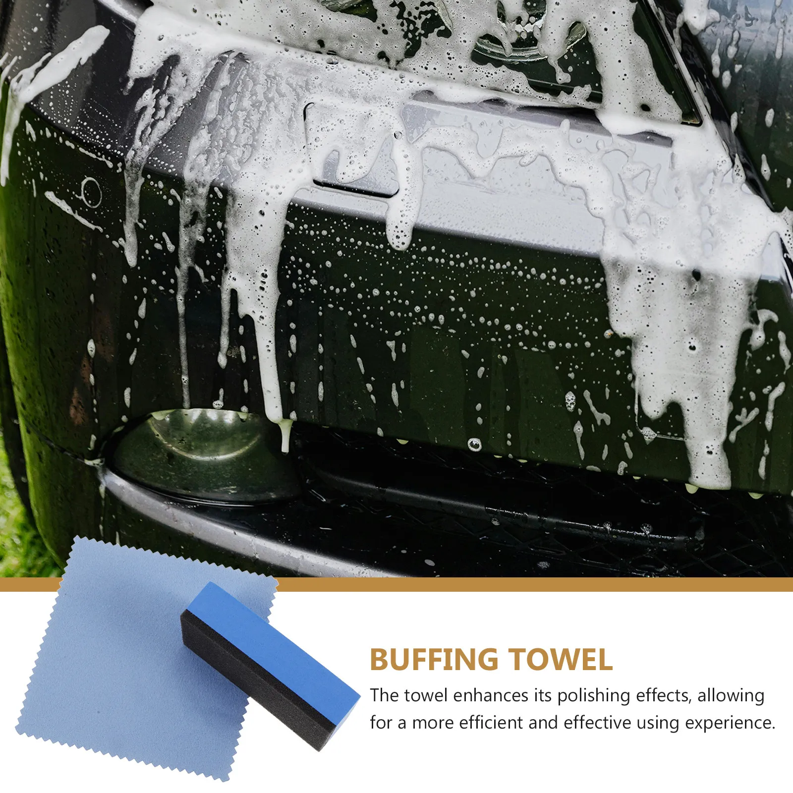 1Set Multifunctional Automotive Wax Applicator Sponge Block with Grip Design for Polish Sealant Application Detailing