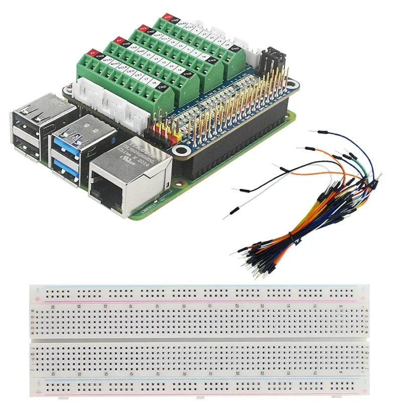 Imagem -06 - Led Terminal Block Breakout Board Raspberry pi Gpio Status Hat Adc Dca Sensor para Raspberry pi 4b 3b 3a Test Expansion Board