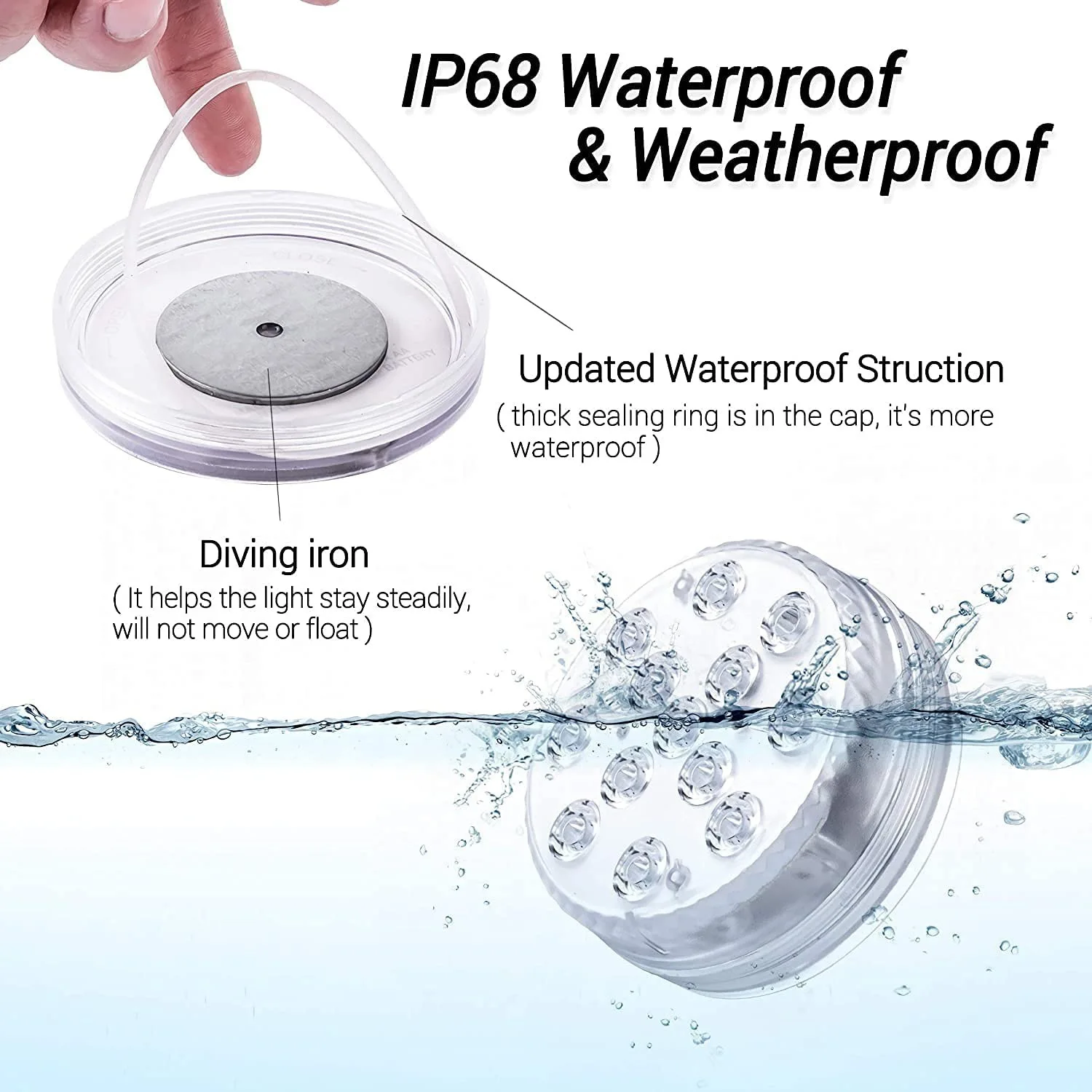 Wireless RF Remote Control Underwater Light Waterproof IP68 Pool Atmosphere Light Outdoor Landscape Light Garden Fountain Light