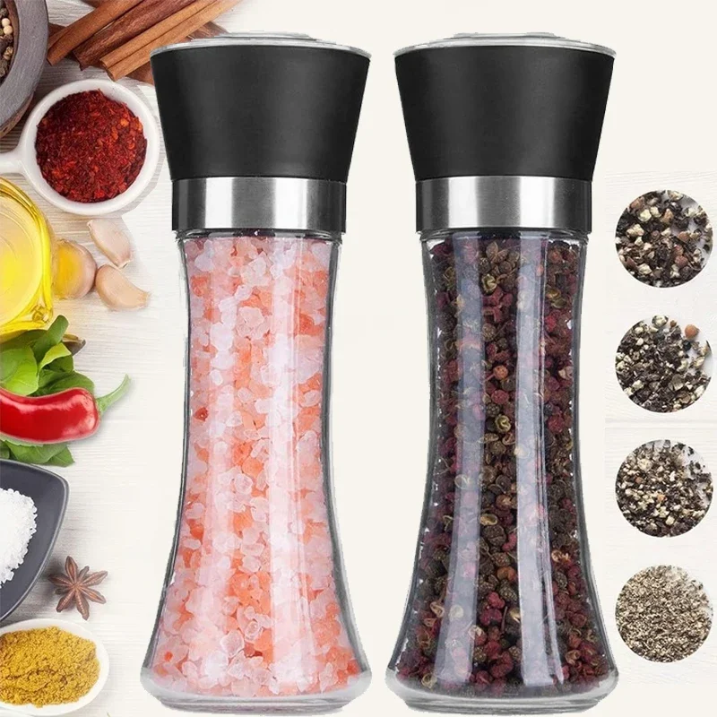 

Pepper Grinder Set Stainless Steel Salt Grinder Pepper Mill with Adjustable Coarseness Black Pepper Grinder Refillable