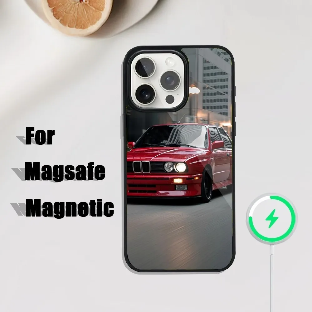 حافظة هاتف للسيارة B-BMW E20 E30 E36 لهواتف iPhone 16,15,14,13,12,11,Plus,Pro,Max Mini Magsafe شحن لاسلكي مغناطيسي