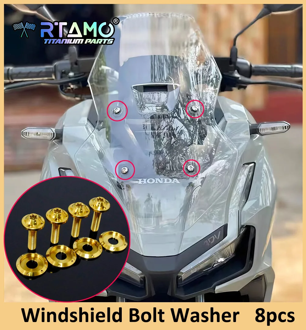 RTAMO Titanium Alloy Bolt Windshield Brake Clutch Pump Front Fender Brake Disc ABS Plate Caliper Screw Nut Fit for Honda ADV160