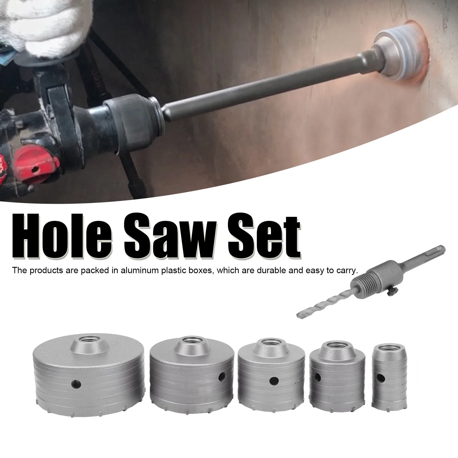 

40‑125mm Hole Saw Hole Saw Set Holes Opener for Concrete Cement Brick Wall Drill Bits 40‑125mm Drill Bits Holes Opener