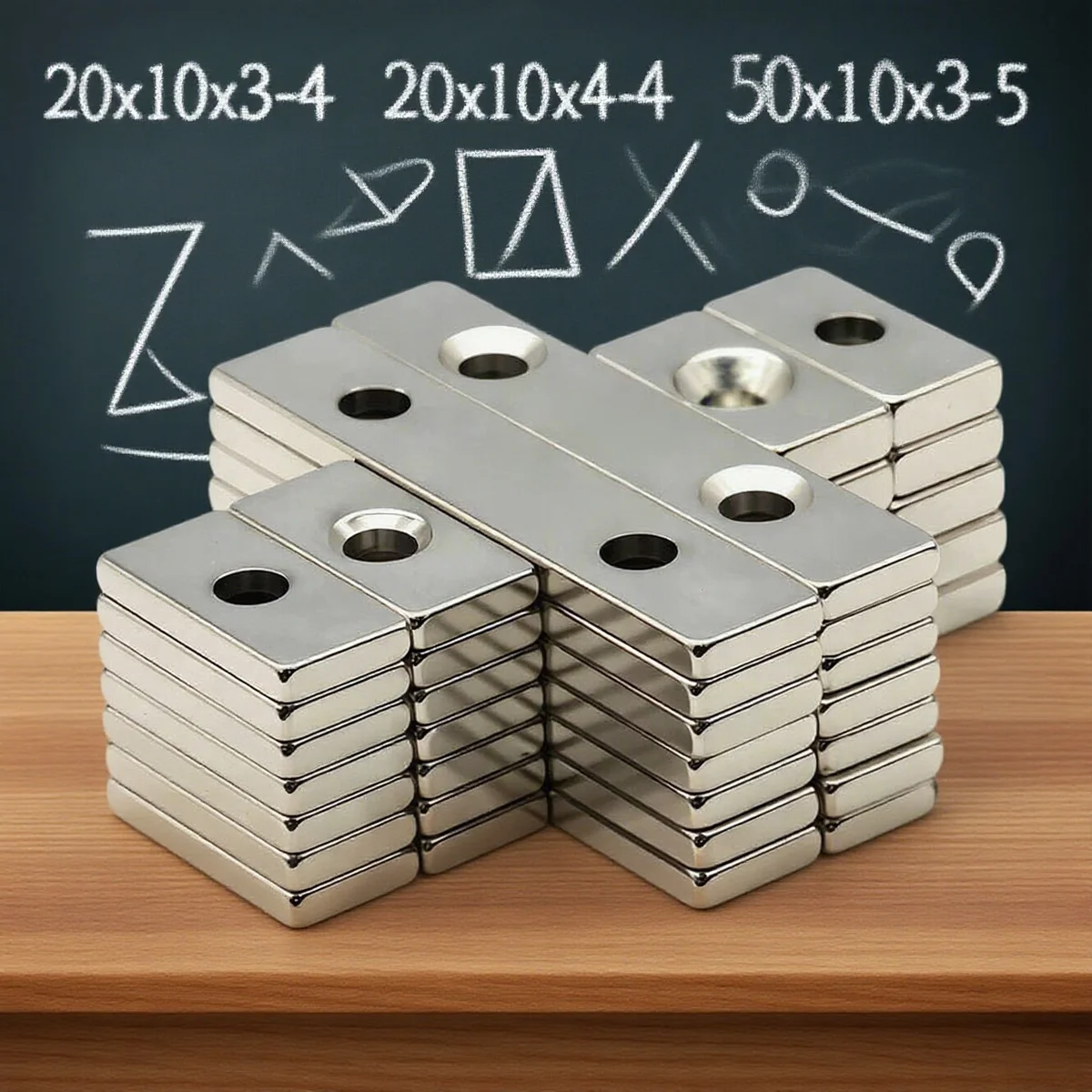 

50x10x3-5mm hole Refrigerator Art Magnets for Kitchen Magnetic Tools, Whiteboard Posters - No-drill Fixing for Teachers