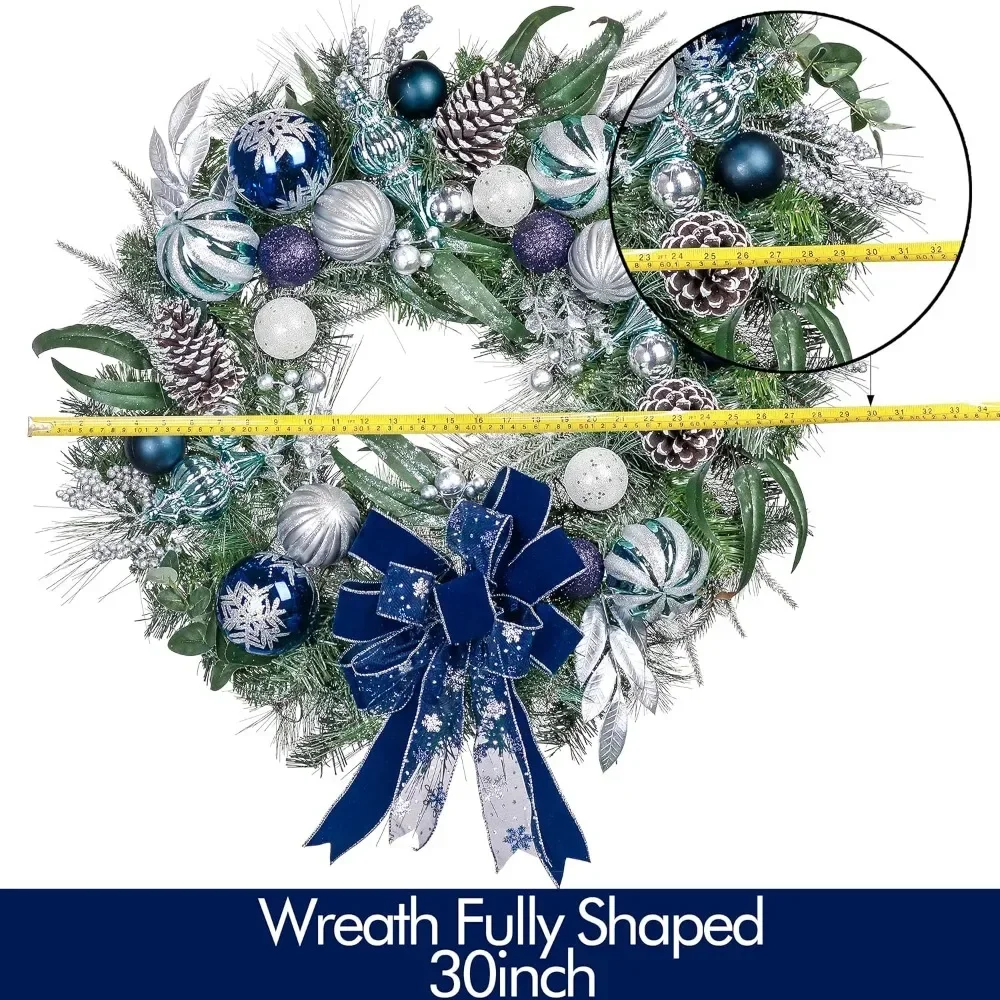 Christmas Wreath Decoration, 30 Inch Front Door with Light Dining Table Centerpiece Holiday Decoration, Christmas Wreath