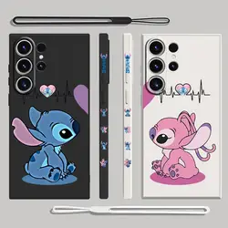 Disney Stich Angle Phone Case for Samsung Galaxy S22 S21 Plus S24 Ultra S23 Ultra 5G S20 FE S22 Ultra Silicone Luxury Cover