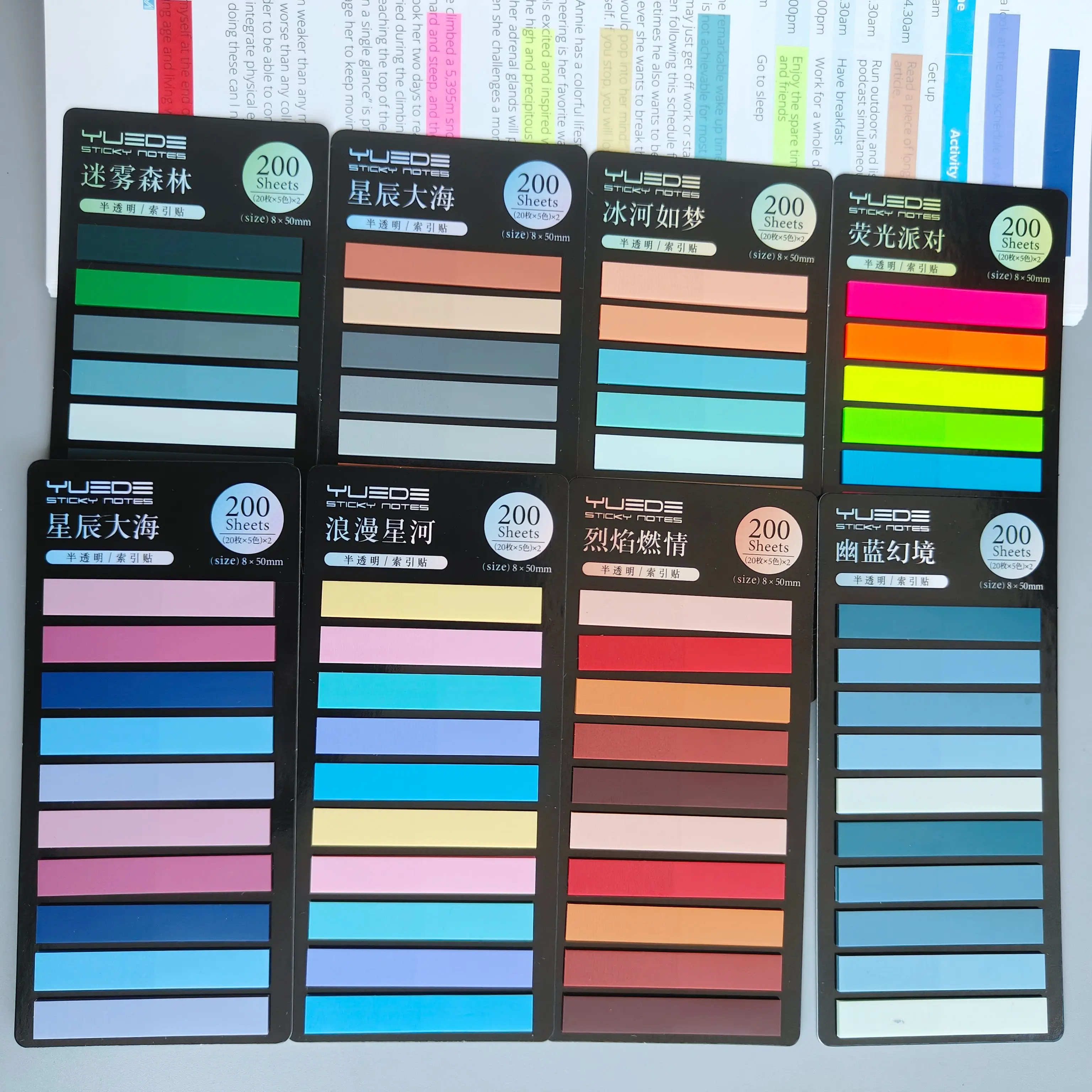 200 Sheets Transparentes Sticky Notes Self-Adhesive Annotation Read Books Bookmarks Tabs Notepad Aesthetic Stationery