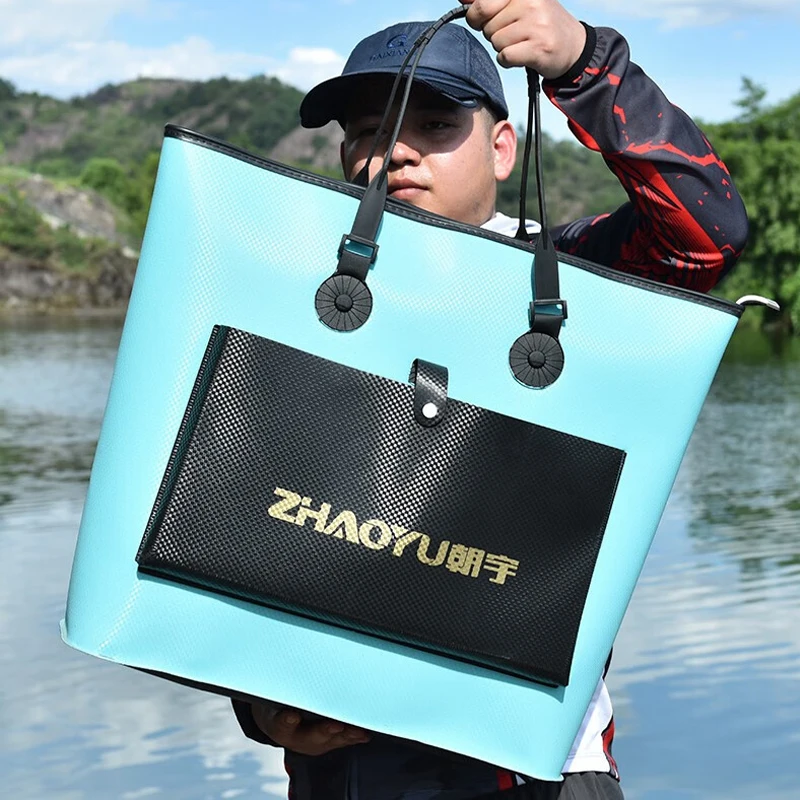 EVA Fishing Bag Case, Folding Live Fish Bucket, Fishing Supplies, Water Container Bag, Fishing Gear Tools Storage Bag, New