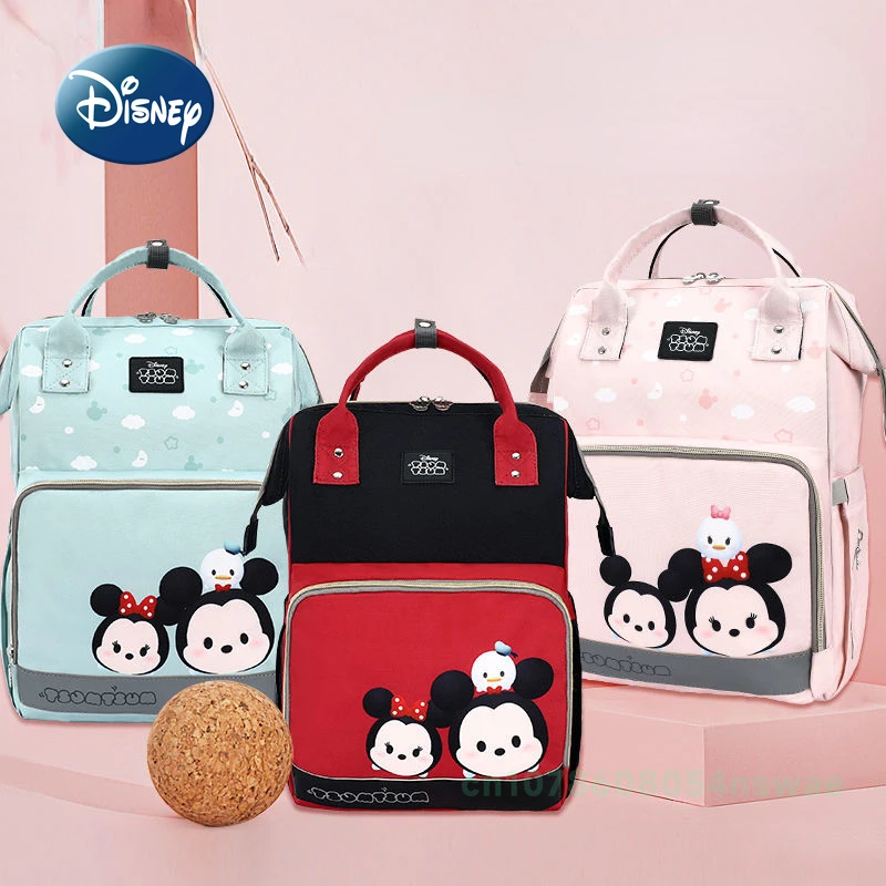 Disney Original New Diaper Bag Backpack Multi Functional Baby Bag Luxury Brand Cartoon Fashion Baby Diaper Bag Large Capacity