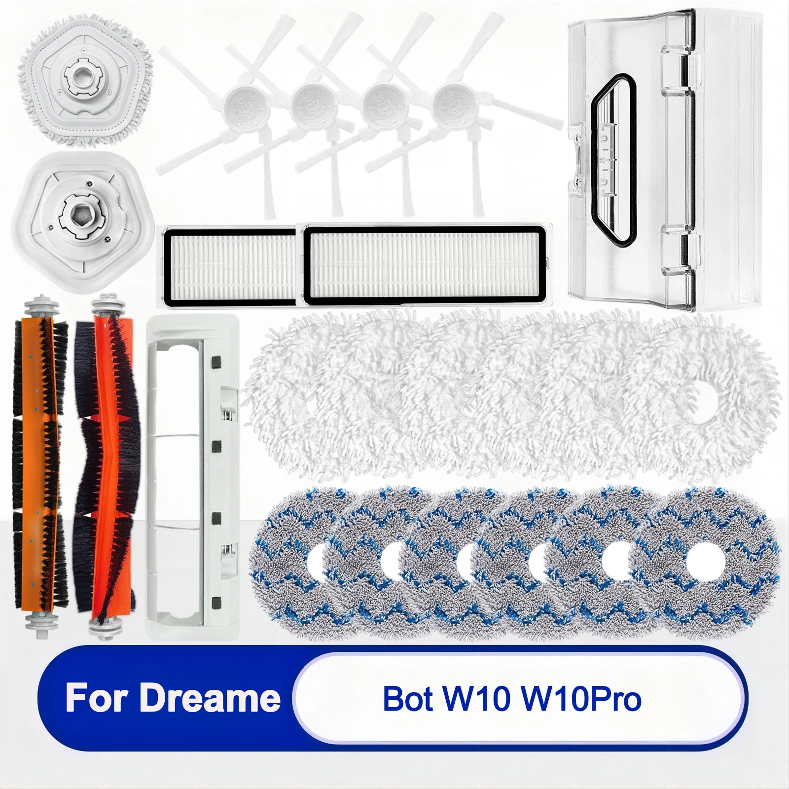 

Dreame Bot W10 / W10 PRO Accessories Robot Vacuum Cleaner HEPA Filter，Main Side Brush，Mop Cloth pad，Dust Box Replacement Parts