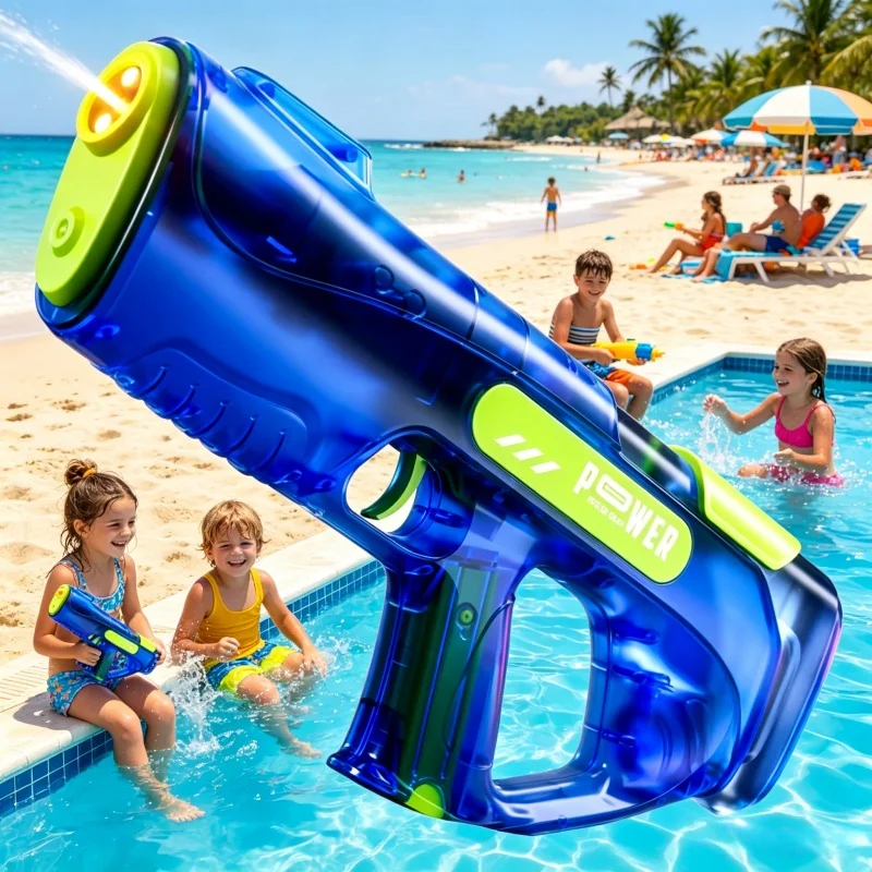 Children Electric Continuous Firing Water Gun Flashing Lights Muzzle Automatic Water Blasters Summer Pool Outdoor Toys for Kids