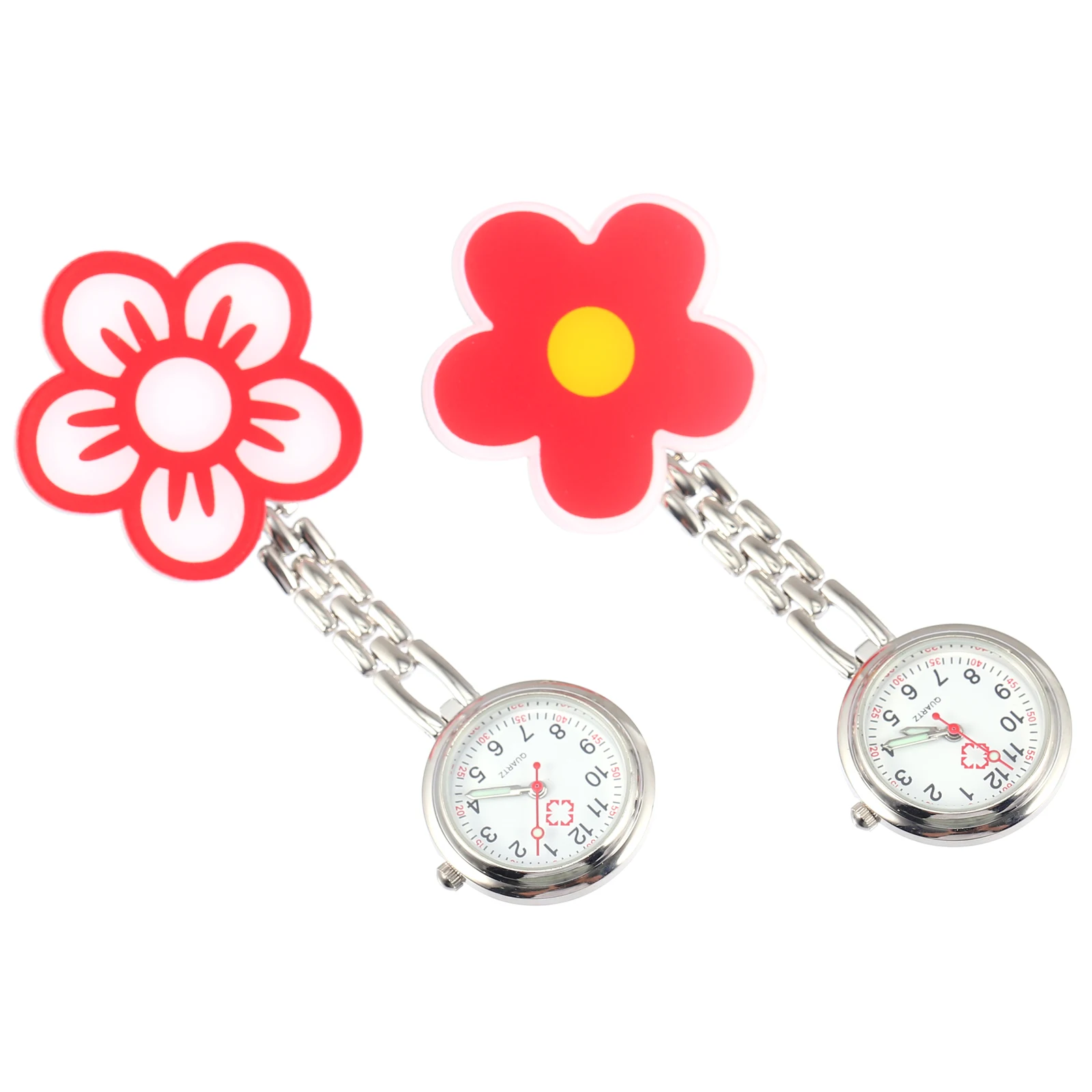 

2 pcs Nurse Pocket Watch Women Blouse Hanging Watches Lapel Medical Accessories Zinc Iron Alloy Plastic Classic Stylish Luminous